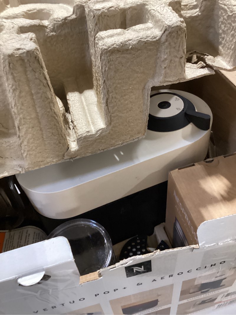 Condition photo showing As Is for Nespresso Vertuo Pop+ Coffee and Espresso Maker by Breville with Milk Frother, Coconut White