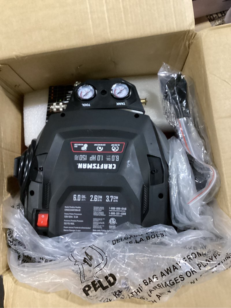 Condition photo showing Good Condition for craftsman 6-gallons portable electric 150 psi pancake air compressor