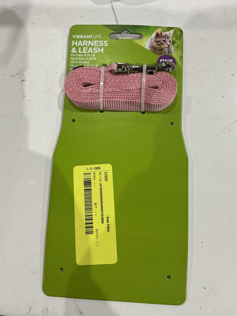 Condition photo showing As Is for vibrant life mesh cat harness & leash set, black, one size fits most