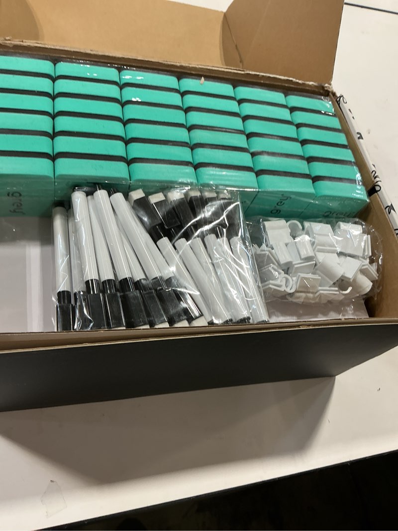 Condition photo showing Good Condition for dry erase lapboards 32 pack, double-sided small white board for classroom student, 9"x12" portable dry erase board bulk, mini whiteboard with 36 pens, 36 erasers & 36 pen holders, for teacher supplies 32 packs