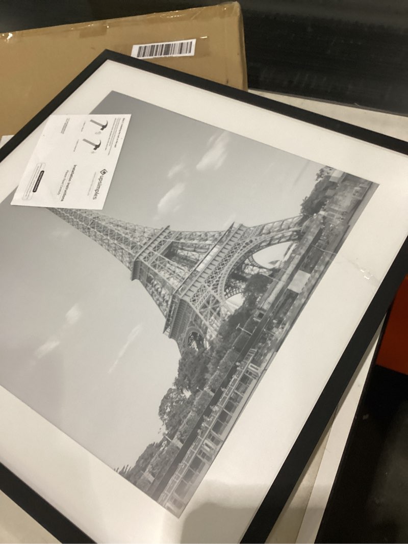 Condition photo showing As Is for upsimples 20x20 Picture Frame, Display Pictures 16x16 with Mat or 20 x 20 Without, Wall Hanging Puzzle Frames, Black, 1 Pack Black 20x20