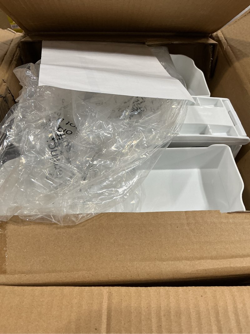 Condition photo showing As Is for Step N' Sort 2 x 5.5 Gallon, Dual Trash and Recycling Bin with Slow Close Lid, White, 40 Liter (SNS402-W)