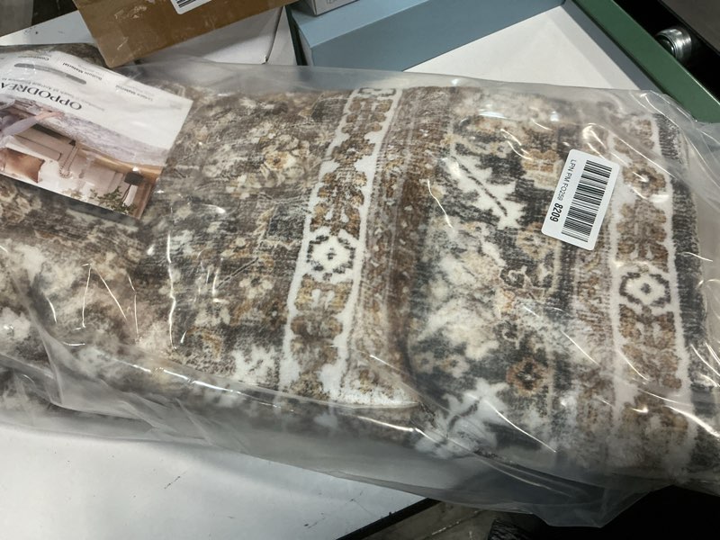 Condition photo showing New/Like New for OPPODREAM Thin Vintage Brown Area Rugs 5x7, 5 x 7 Retro Washable Rug Non Slip, Low-Pile Faux Wool Carpet, Distressed Floor Mat for Living Room, Bedroom, Kitchen, Office, Dorm, Dinning Room Brown Rectangular 5' x 7' (Rectangular)