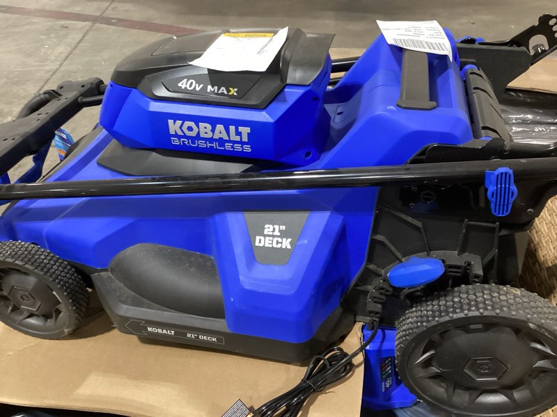 Condition photo showing New/Like New for kobalt 40-volt 21-in brushless battery push lawn mower 6 ah (battery and charger included)