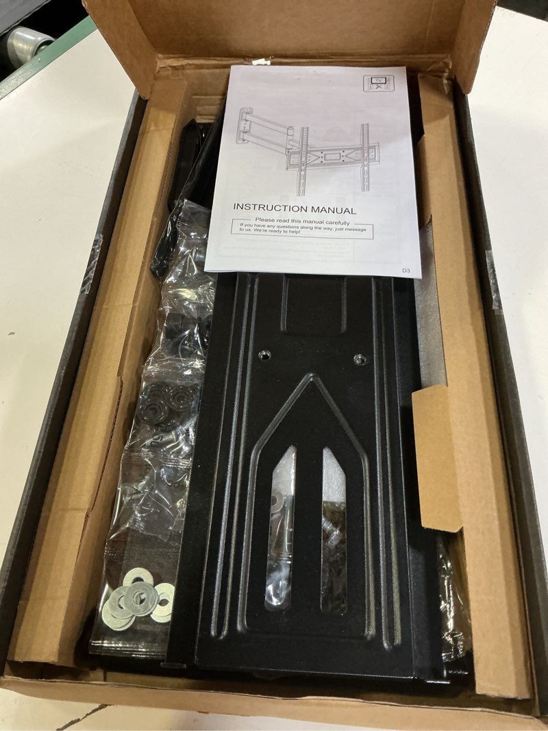 Condition photo showing Good Condition for usx mount corner tv wall mount with 31.22" long arm for 26-65 inch tvs up to 80 lbs, full motion tv wall mount bracket with swivel and tilt, max vesa 400x400mm fit most 32 40 42 43 50 55 60 65 tvs 26-65"