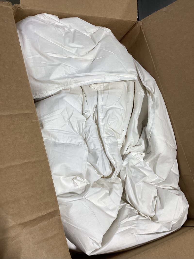 Condition photo showing Good Condition for topgreen organic feather down comforter twin size, luxury extra-fluffy duvet insert, all season bed comforter with ultra-soft organic cotton case (68x90 inch, ivory white) ivory white/all season twin
