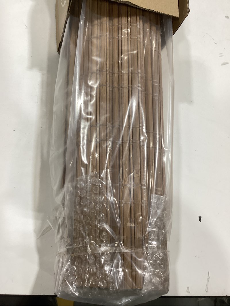 Condition photo showing Good Condition for lazblinds no tools no drill cordless bamboo roman shades, light filtering window treatment, roll up bamboo blinds for window 20'' w x 64'' h, tuscan b tuscan b 20'' w x 64'' h