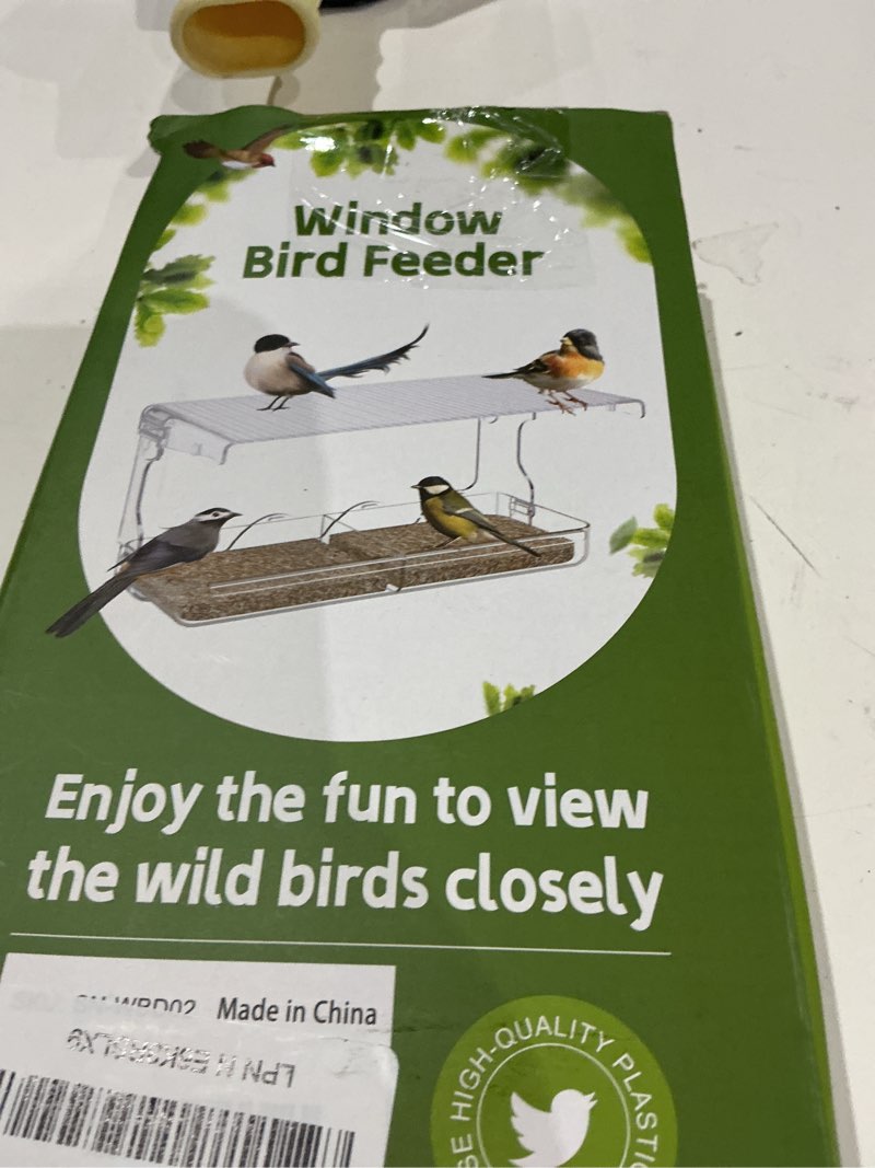 Condition photo showing Good Condition for sunally window bird feeder for outdoors, clear birds feeders window mounted with self-adhesive hooks, outside wild bird watching for hummingbird,finch in garden, yard, elderly kids viewing style 2
