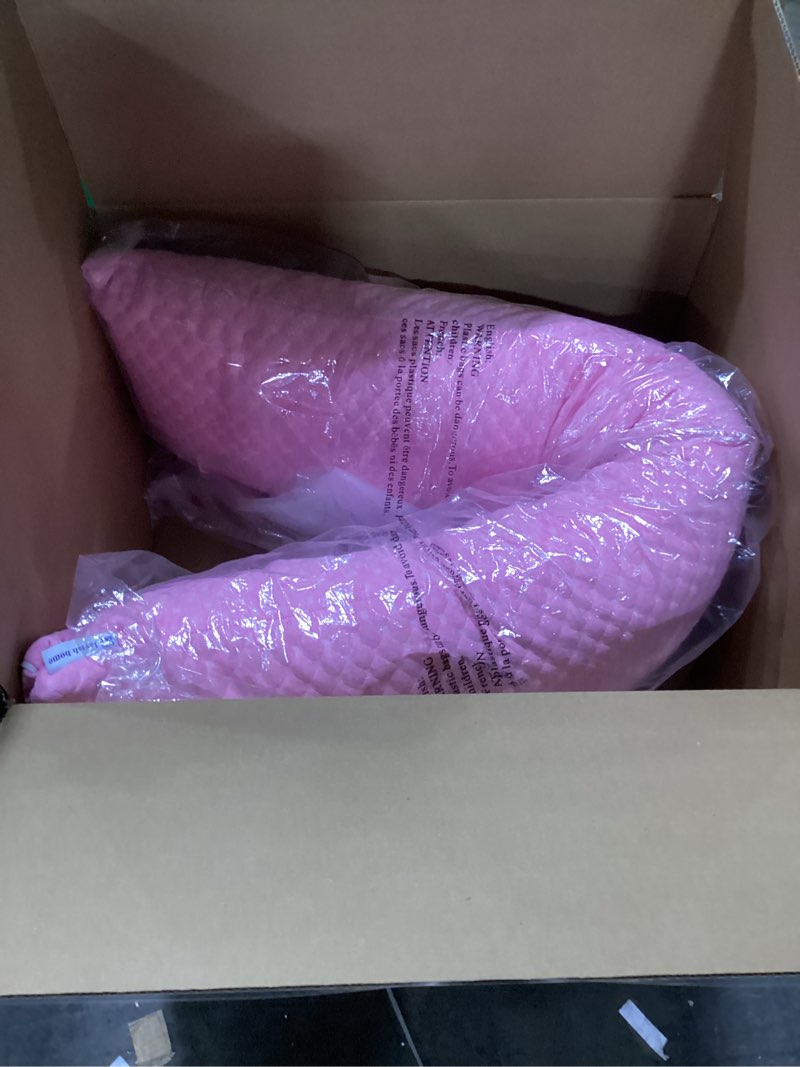 Condition photo showing New/Like New for Lavish Home Memory Foam Body Pillow- for Side Sleepers, Back Pain, Pregnant Women, Aching Legs and Knees, Hypoallergenic Zippered Protector (Pink)