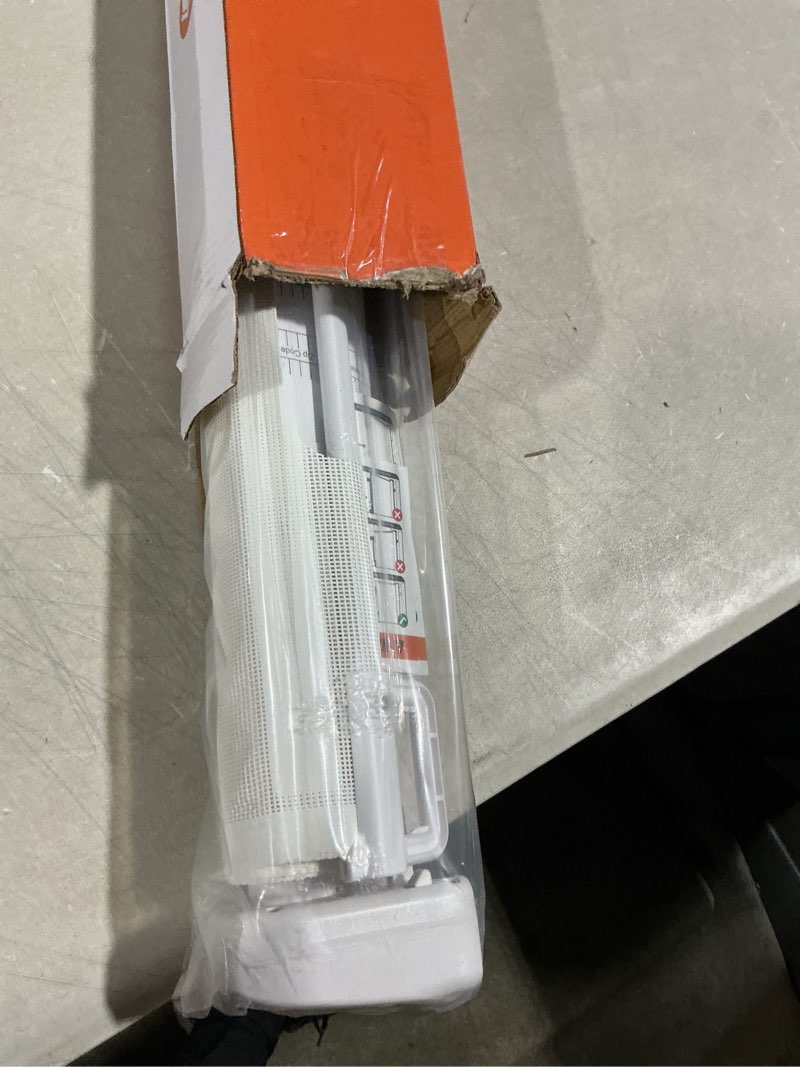 Condition photo showing Good Condition for 42 inch extra tall retractable baby gates with reinforced strips 55 inch wide outdoor retractable dog gate no sag extra tall baby gate for doorway anti-scratch mesh gates for kids or pets, white white 42" tall x 55" wide? with reinforced bar ?
