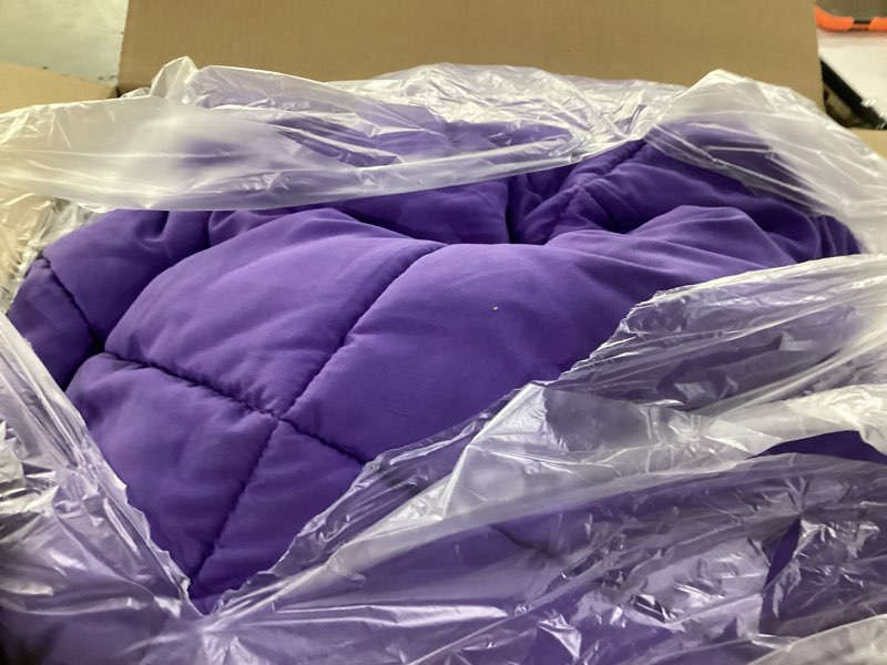 Condition photo showing As Is for Love's cabin Full Comforter Set Dark Purple, 7 Pieces Full Bed in a Bag, All Season Bedding Sets with 1 Comforter, 1 Flat Sheet, 1 Fitted Sheet, 2 Pillowcase and 2 Pillow Sham Full Dark Purple