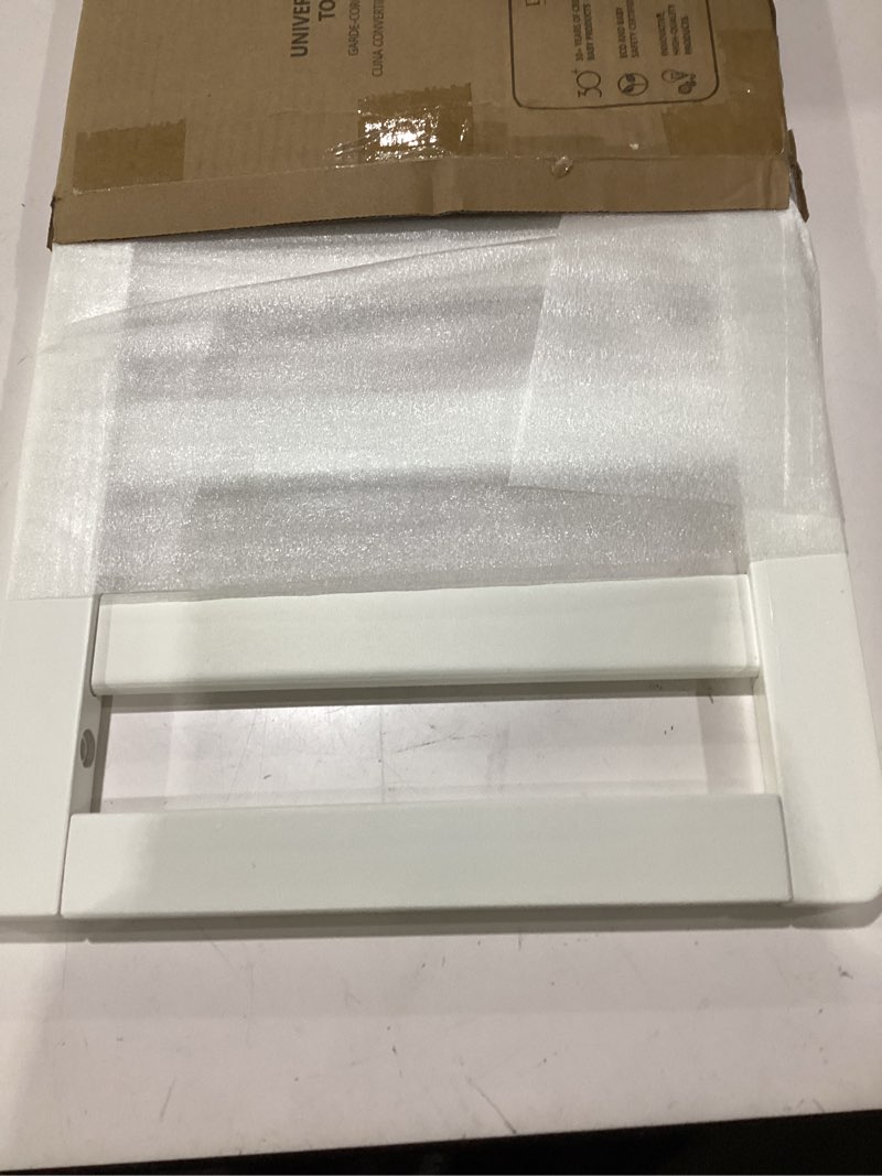 Condition photo showing As Is for dream on me toddler guard rail for convertible crib, solid wood bed rail for toddler bed conversion, cannoli cream