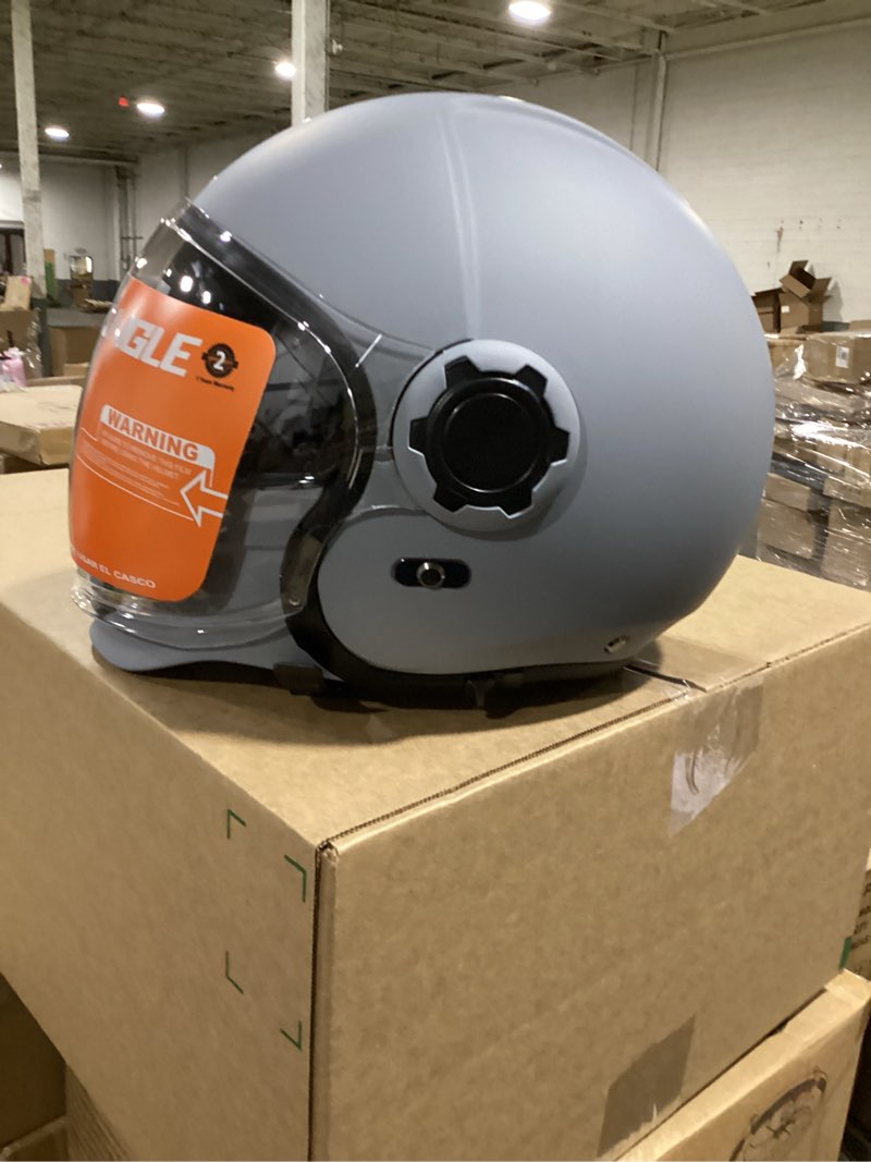 Condition photo showing Good Condition for triangle full face motorcycle helmets,off-road motocross helmet for men & women,dual visor with internal tinted sunshield,open face 3/4 adult racing helmet dot approved(gray,l) large gray