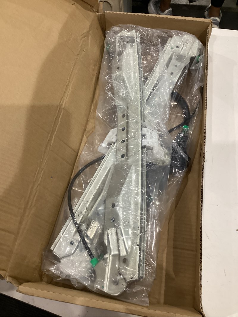 Condition photo showing As Is for front driver side power window regulator without motor fit for 2008-2016 town & country, dodge grand caravan, ram c/v, routan, 749-508