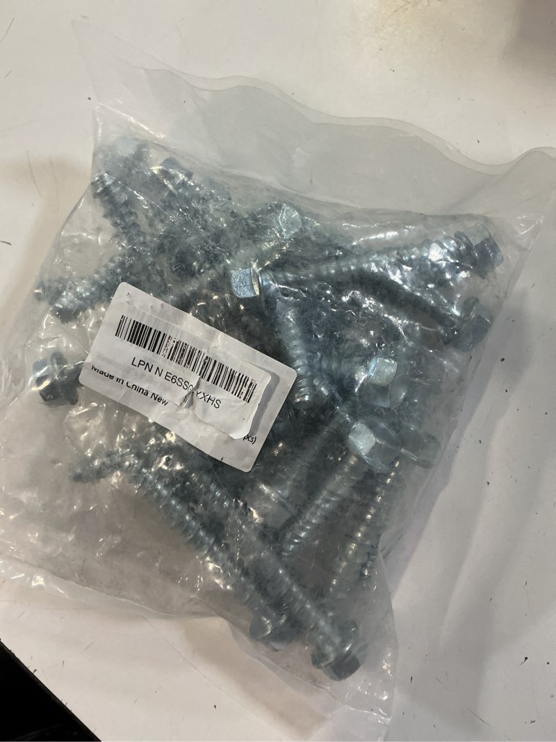 Condition photo showing New/Like New for wensilon 3/8" x 3" zinc plated large diameter concrete screw actual thickness 1/2"(12mm) for anchoring to masonry, brick or block (30 pcs) 3/8" x 3" white 30