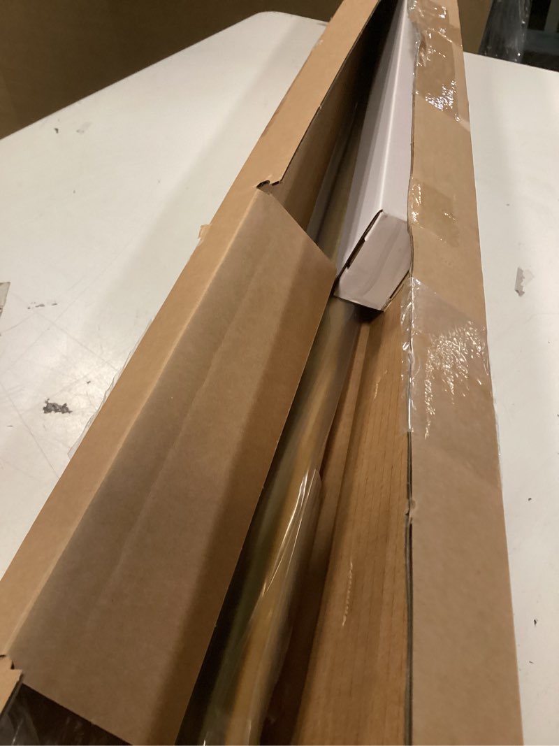 Condition photo showing Good Condition for blasthome® non-adjustable luxury curtain rods for windows, 1 ¼” rod set, 3 1/2 foot fixed length, brushed gold single rod brushed gold 3 1/2 foot