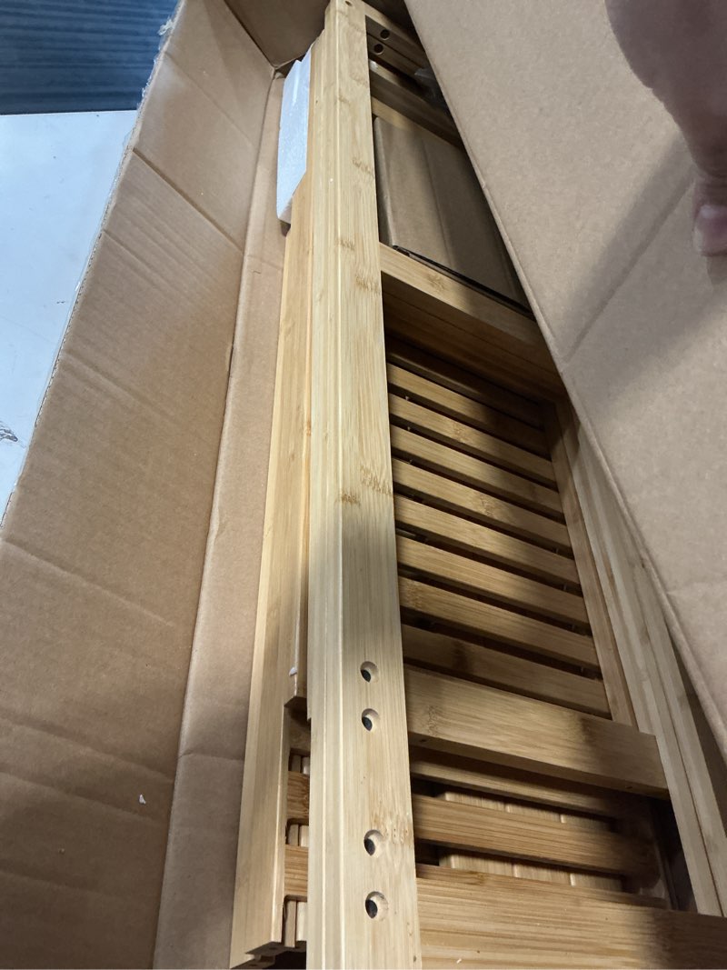 Condition photo showing New/Like New for songmics over the toilet storage, 3-tier over toilet bathroom organizer with adjustable shelf, 10.2 x 24.8 x 66.9 inches, space-saving, natural beige ubts001n01 3 tiers (66.9"h) natural beige