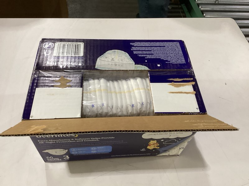 Condition photo showing New/Like New for Huggies Overnites Size 3 Overnight Diapers (16-28 lbs), 66 Ct, Packaging May Vary Size 3 66