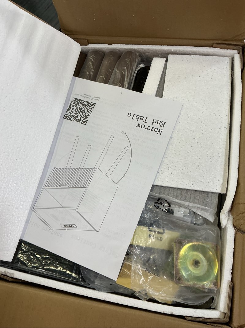 Condition photo showing New/Like New for joonee nightstand with outlet,modern bedside table with storage drawer and open wood shelf, for living room, bedroom and small spaces, accent night stand with solid wood legs, easy assembly,brown walnut brown-outlet