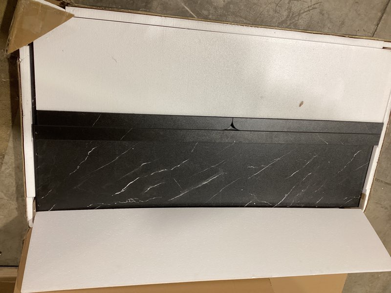 Condition photo showing Good Condition for SpaceAid Washer Dryer Countertop, Laundry Wood Shelf Topper with Edge, 54" Width x 27.5" Depth Cover Guard Organizer for Washer and Dryer Laundry Hamper Counter Storage Organization (Black Marble) Large Black Marble