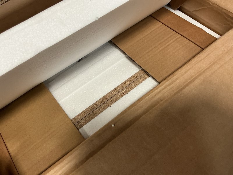 Condition photo showing Good Condition for garveehome tall corner cabinet, farmhouse corner storage cabinet with glass door & adjustable shelves, space saving storage for living room, kitchen, bathroom, washed grey washed grey base model