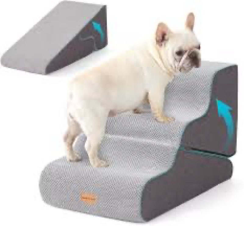 Gardner Pet Dog Stairs for Small Dogs 16.5" H, 2 in 1 Transformable 3-Step Pet Stairs and ramp, Dog 