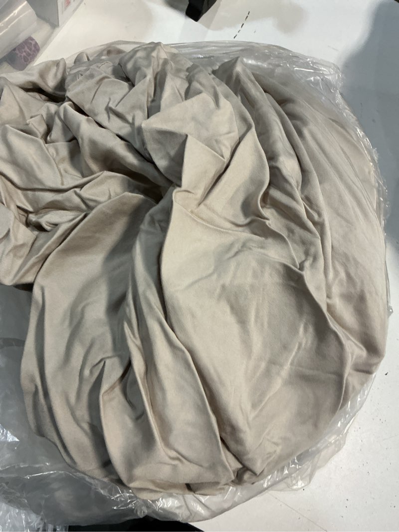 Condition photo showing As Is for quince bamboo sheet set, king, sand