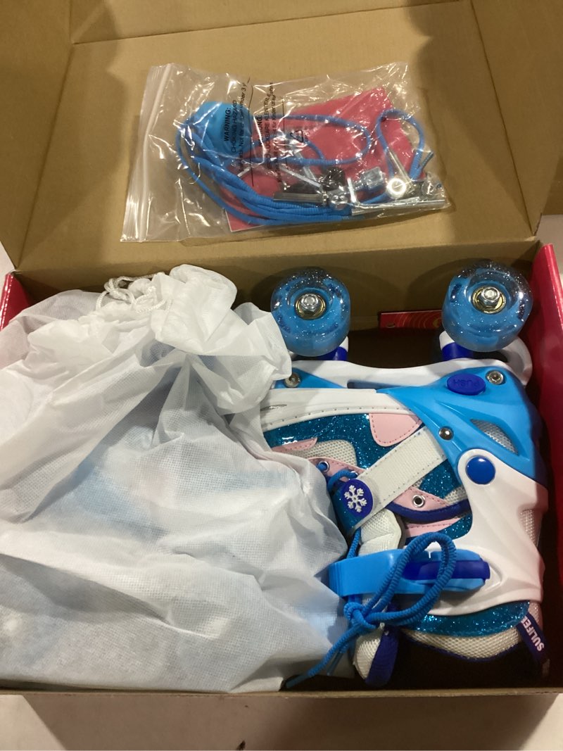 Condition photo showing Good Condition for SULIFEEL Rainbow Unicorn 4 Size Adjustable Roller Skates for Girls Boys for Kids Ages 3-5 5-8 6-12 Children Skates Indoor Outdoor D Snow Small - Little Kid