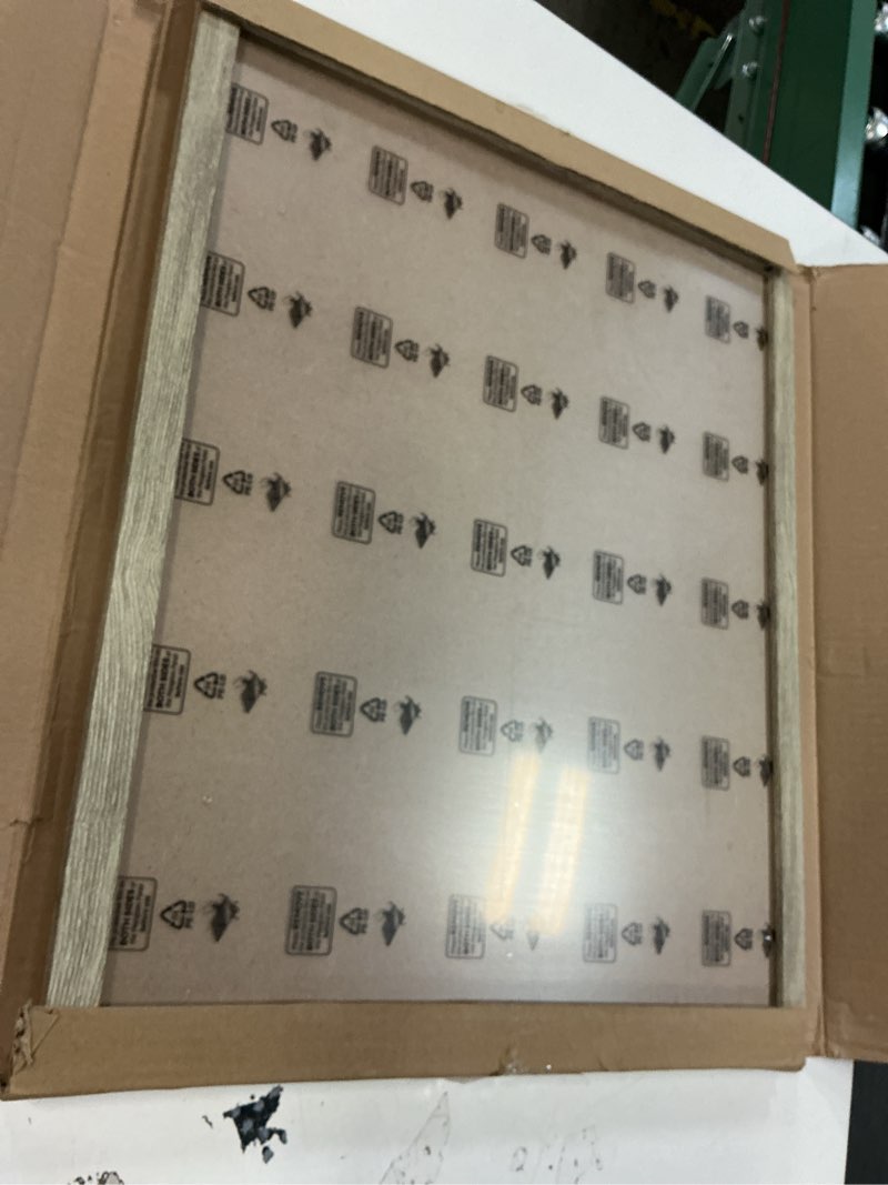 Condition photo showing Good Condition for HLiWEGNS Light Gray 16x20 Frame - Single Frame - Rustic Woodgrain Poster Frame with Plexiglass for Wall Gallery Display, 16x20 Picture Frame for Puzzles, Artwork, Photos and Posters Light Gray 16x20 in