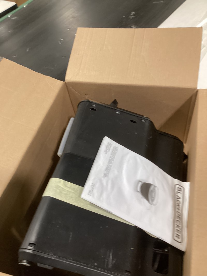 Condition photo showing As Is for black and decker black+decker 12-cup mill and brew coffeemaker, black, cm5000b 12-cup coffee system