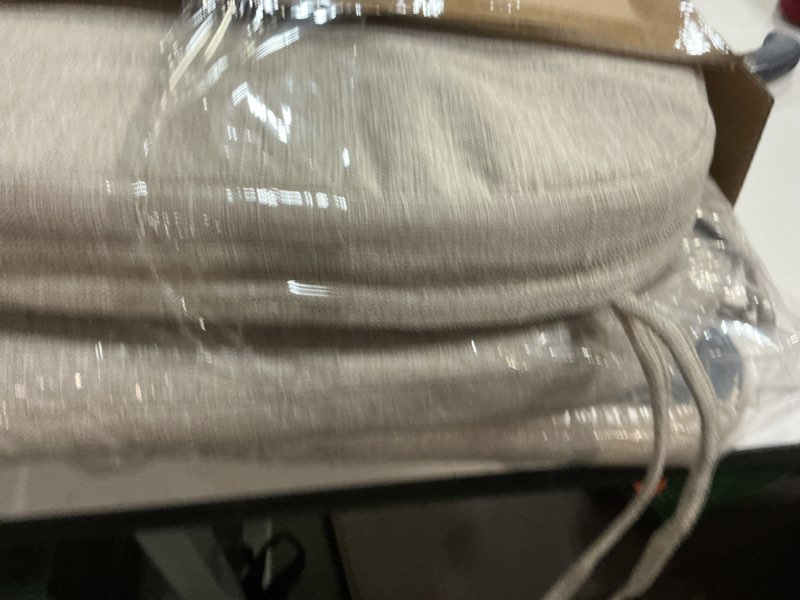Condition photo showing Good Condition for chair cushions for dining chairs set of 6, non slip kitchen chair pads, 17" x 16" x 2", indoor dining chair cushions with ties, d-shaped seat cushions for kitchen chairs, beige beige 6 pack