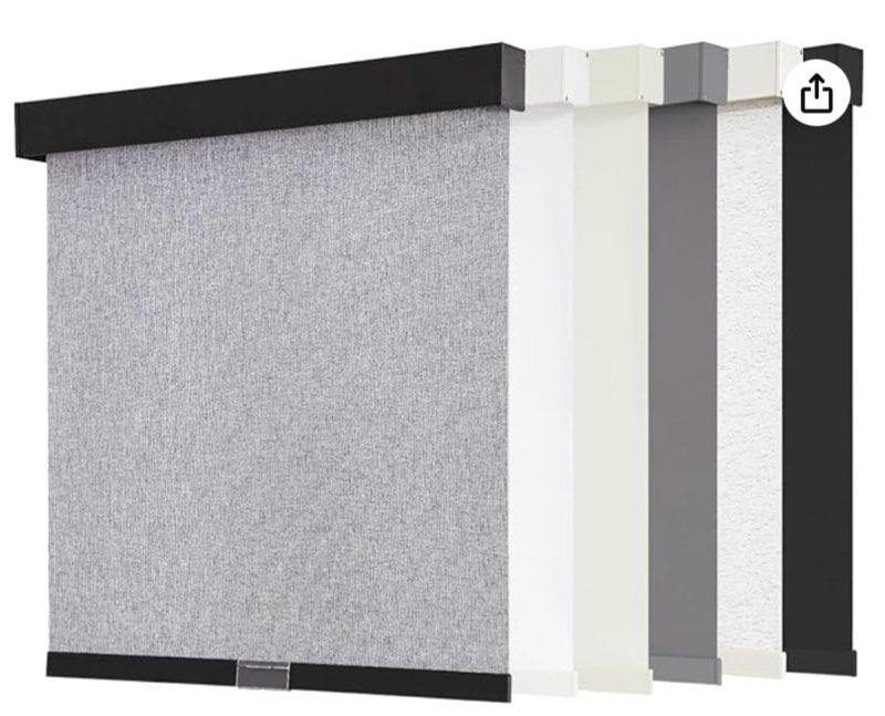 AOSKY Blackout Roller Shades Cordless Blinds for Windows, Free-Stop Shades with Valance, Thermal Insulated Fabric, UV Protection, Natural Woven Blinds for Home and Office (35" W x 72" H, Heather Grey)