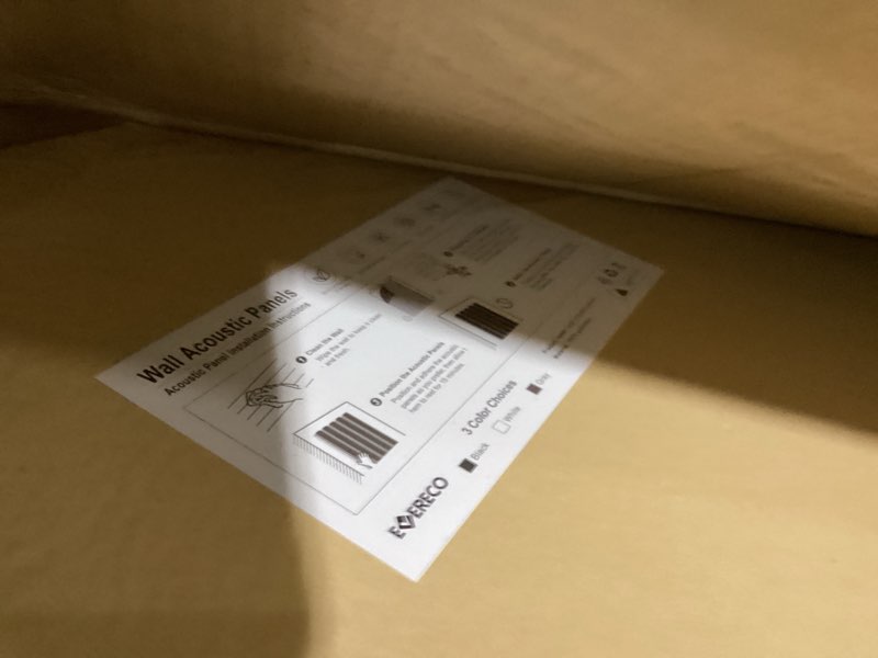 Condition photo showing Good Condition for evereco 6 pack acoustic panels dual-layer thickened-47.2"x23.6"x0.72" soundproof panels for wall self-adhesive, wall panels for interior wall décor, home studio, live broadcast room, media room-black 6pcs 47.2'' * 23.6'' * 0.72'' black