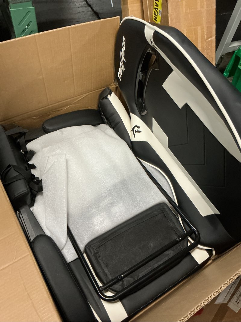 Condition photo showing Good Condition for gaming chair for adults gamer game - ergonomic gaming chair with footstool, headrest, and lumbar support height adjustable leather game chair’s 200 kg load bearing capacity white