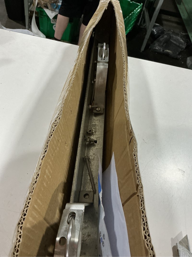 Condition photo showing As Is for adjustable eave mount for tv antenna masts and lightning rods