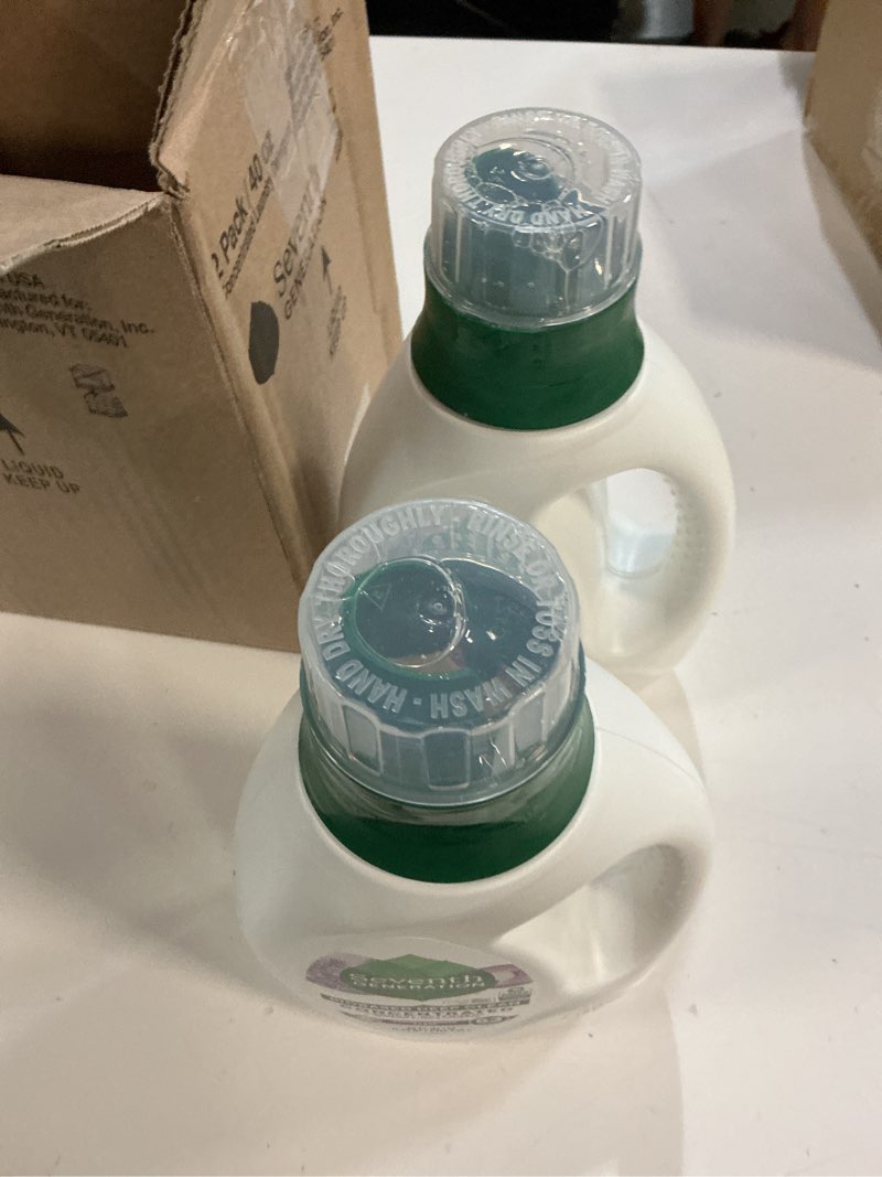 Condition photo showing As Is for seventh generation concentrated laundry detergent, fresh lavender scent, 40 oz, pack of 2 (106 loads) fresh lavender 40 fl oz (pack of 2)