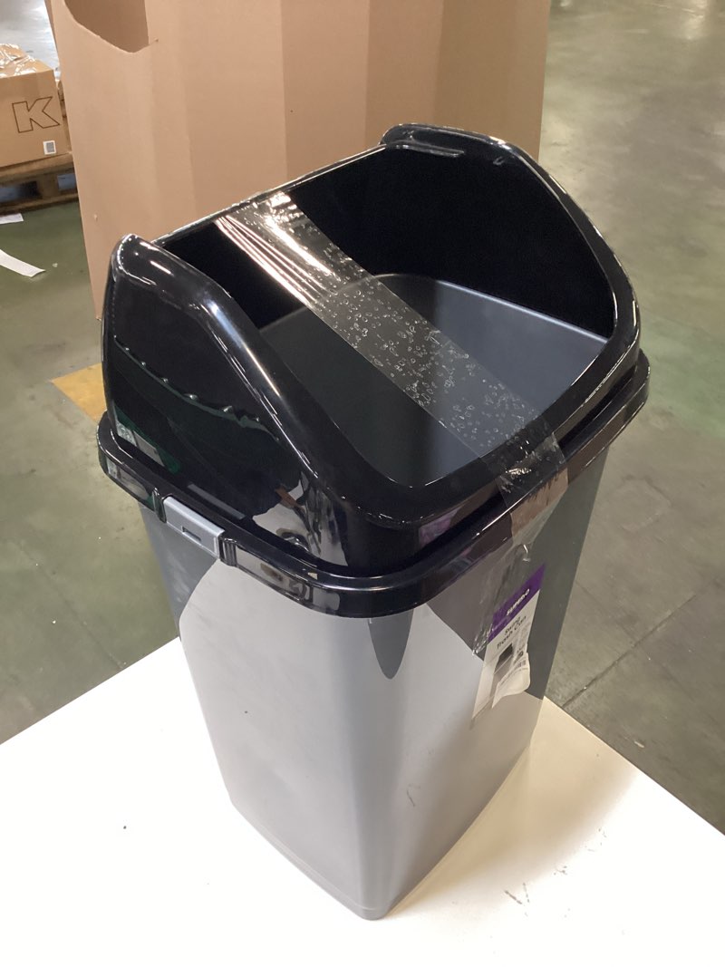Superio Kitchen Trash Can 13 Gallon with Swing Lid, Plastic Tall Garbage Can Outdoor and Indoor