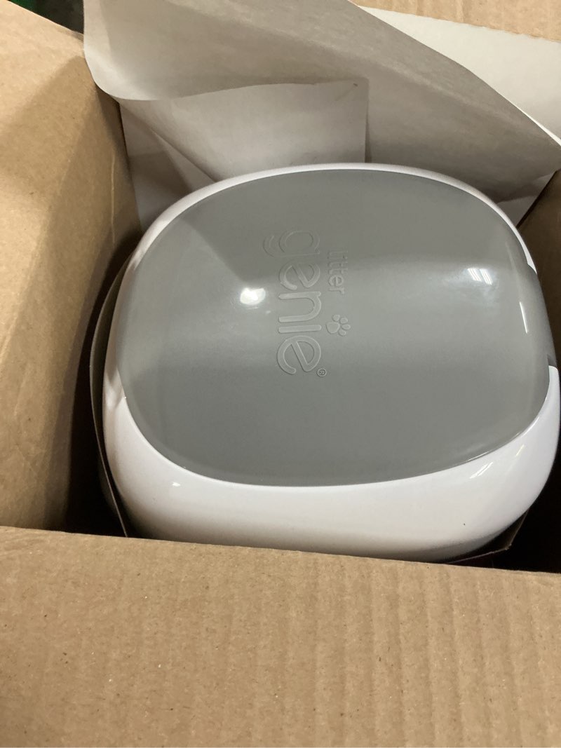 Condition photo showing Good Condition for litter genie style pail cat litter box waste disposal system for odor control includes 1 square refill bag white