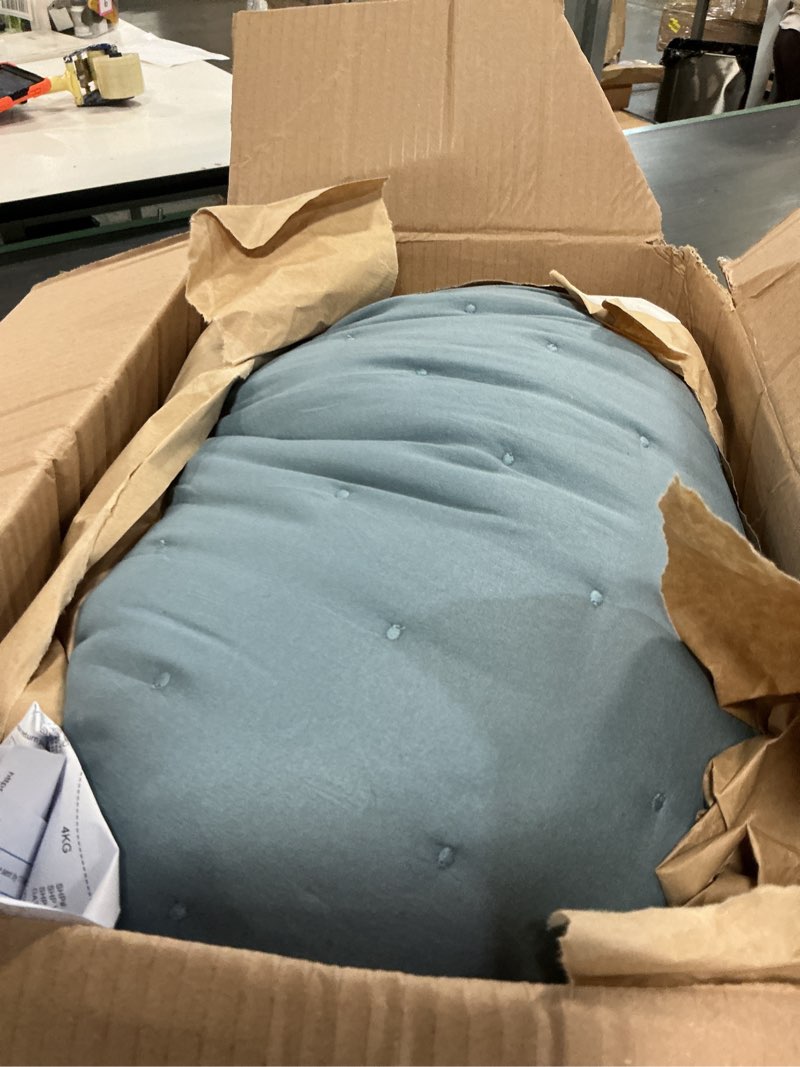 Condition photo showing Good Condition for wdcozy dusty blue cloud twin size quilt set, tan lightweight farmhouse bedspread, rustic country coverlet, taupe camel soft bedding, thin comforter for all season - 2 pieces, 68x90 inches blue grey twin(68"x90")