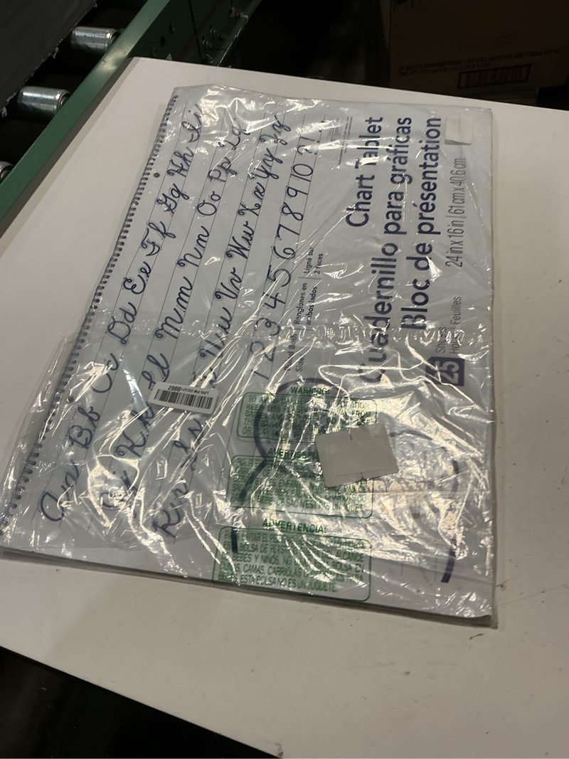 Condition photo showing Good Condition for pacon chart tablet, cursive cover, unruled 24" x 16", 25 sheets