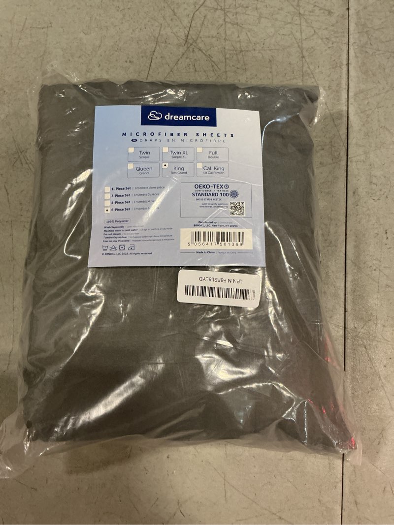 Condition photo showing New/Like New for dreamcare deep pocket king sheets - 4 pcs set - up to 21 inches - 2500 supreme collection - superior softness - hotel luxury sheets & pillowcases set - wrinkle and fade resistant (king, dark gray)