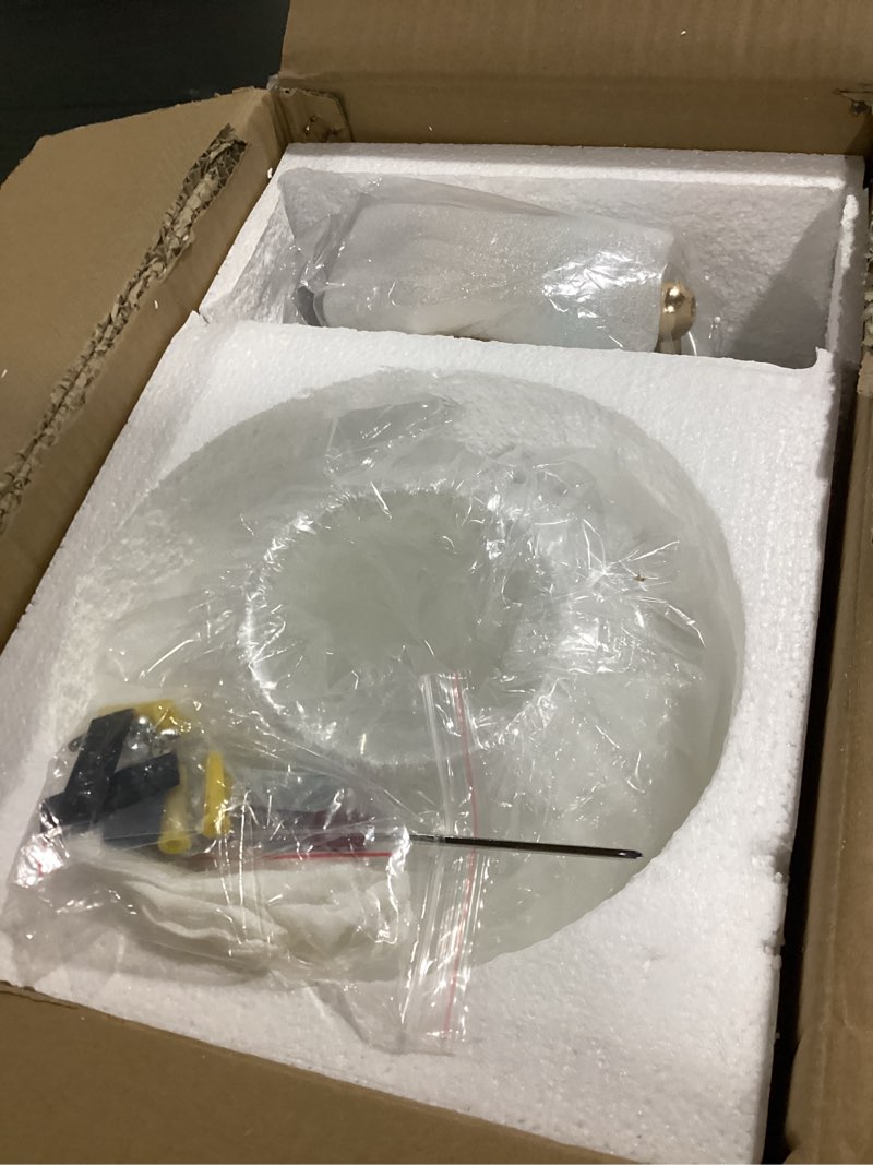 Condition photo showing As Is for milk white glass modern wall scone milky indoor wall light fixtures for bedroom hallway living room 7.08in milk white