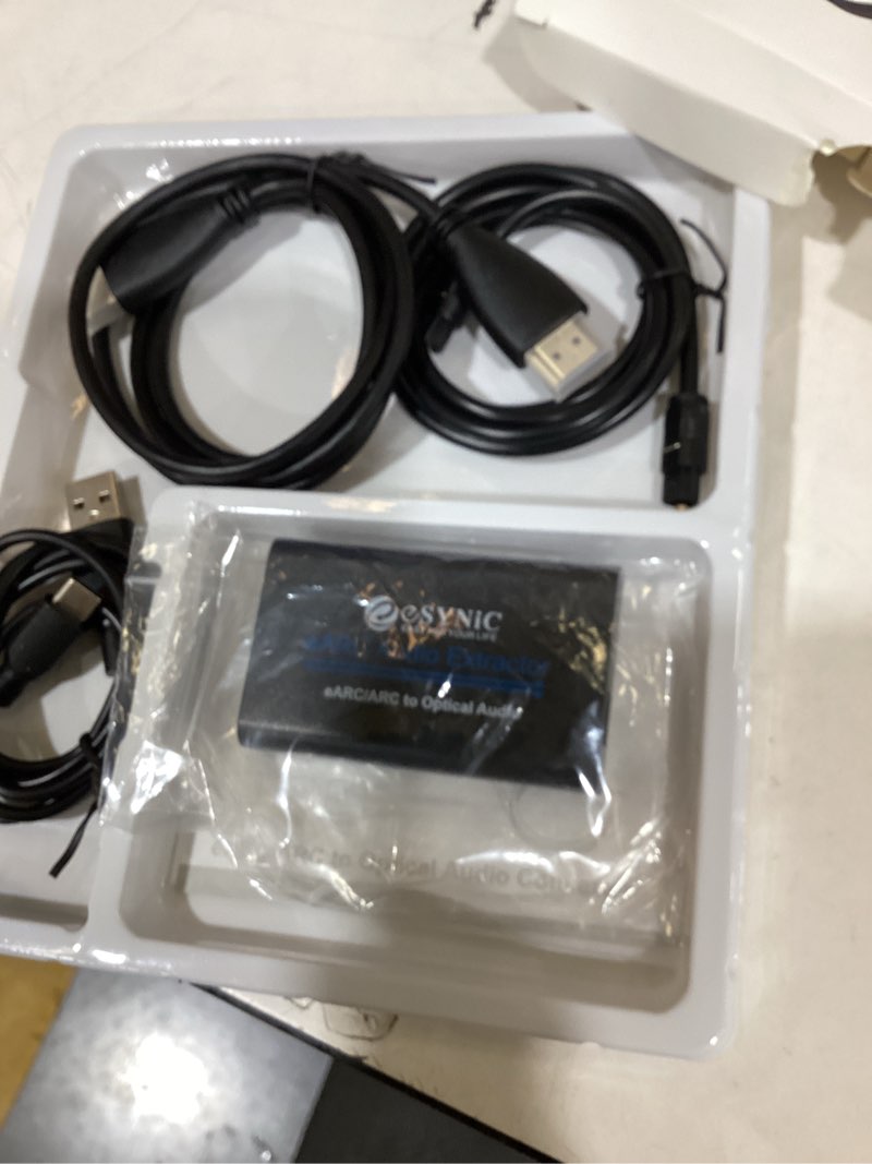 Condition photo showing New/Like New for esynic professional earc audio extractor-only work for hdtv arc/earc ports-192khz arc to optical audio adapter-easy to setup-7ft long-dolby5.1 & dts 5.1 formats-from hdtv to optical soundbar-no cec