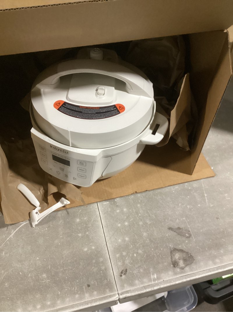 Condition photo showing As Is for Instant Pot 4QT RIO Mini 7-in-1 Multi-Cooker, Pressure Cooker, Slow cook, Sauté, Steam, Rice Maker, Yogurt, & Warmer, Sea Salt, 4 Quarts Sea Salt 4 Quarts