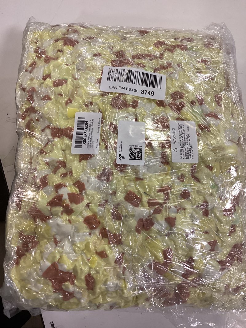 Condition photo showing New/Like New for Shredded Memory Foam Filling 10lbs for Bean Bag Filler, Pillow Stuffing Cushion Arts Crafts Refill, Without Added Gel Particles, Premium Soft and Great for Stuffing, Multi Color and Shape Multi Color 10 Pound (Pack of 1)