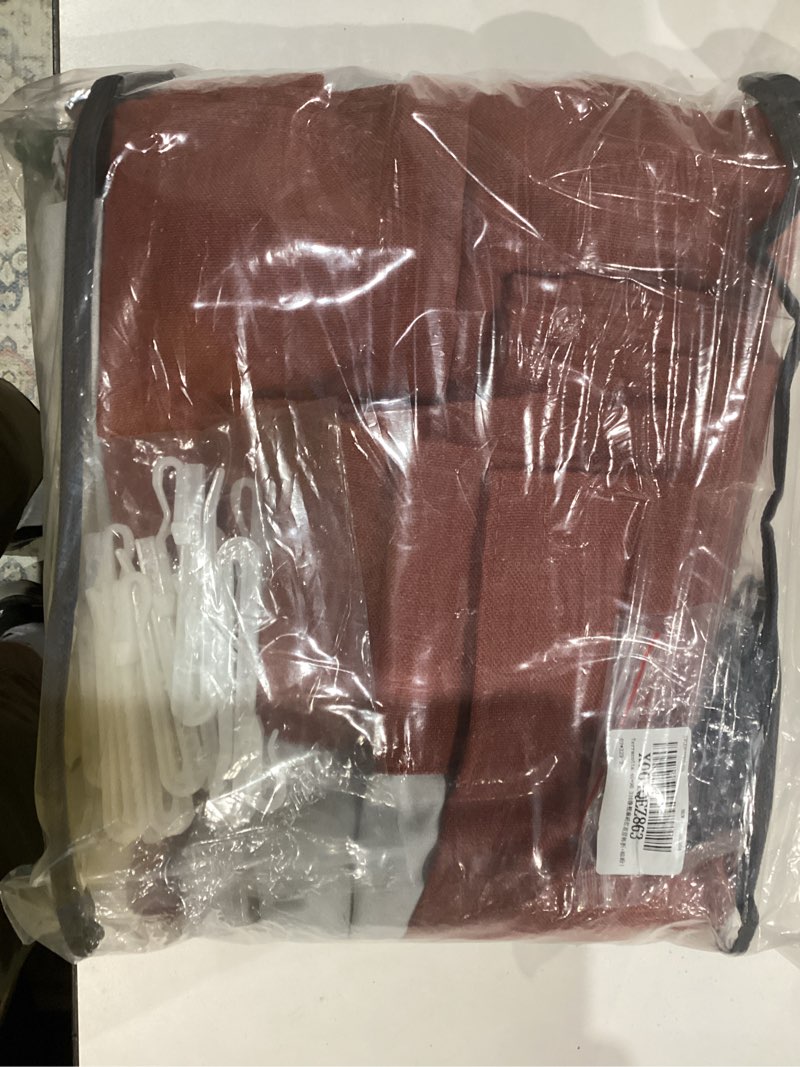 Condition photo showing As Is for Terracotta Pleated Linen Blackout Curtains 90 Inches Long for Bedroom Living Room Pinch Pleat Black Out Thermal Insulated Ring Hooks Back Tab Room Darkening Drapes Burnt Orange Curtains with Liner Terracotta 40"W x 90"L (Pack of 2)