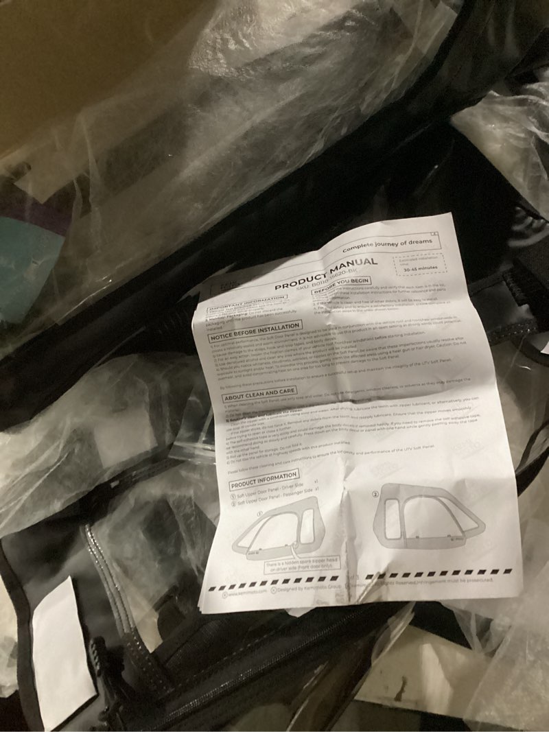 Condition photo showing Good Condition for KEMIMOTO Soft Upper Doors Fit with Side Mirrors and Windshields, Compatible with Polaris RZR XP 1000 / XP Turbo 2014-2023 UTV Cab Enclosures Upgrade Zippers 3-Pane Window - 2 Seater