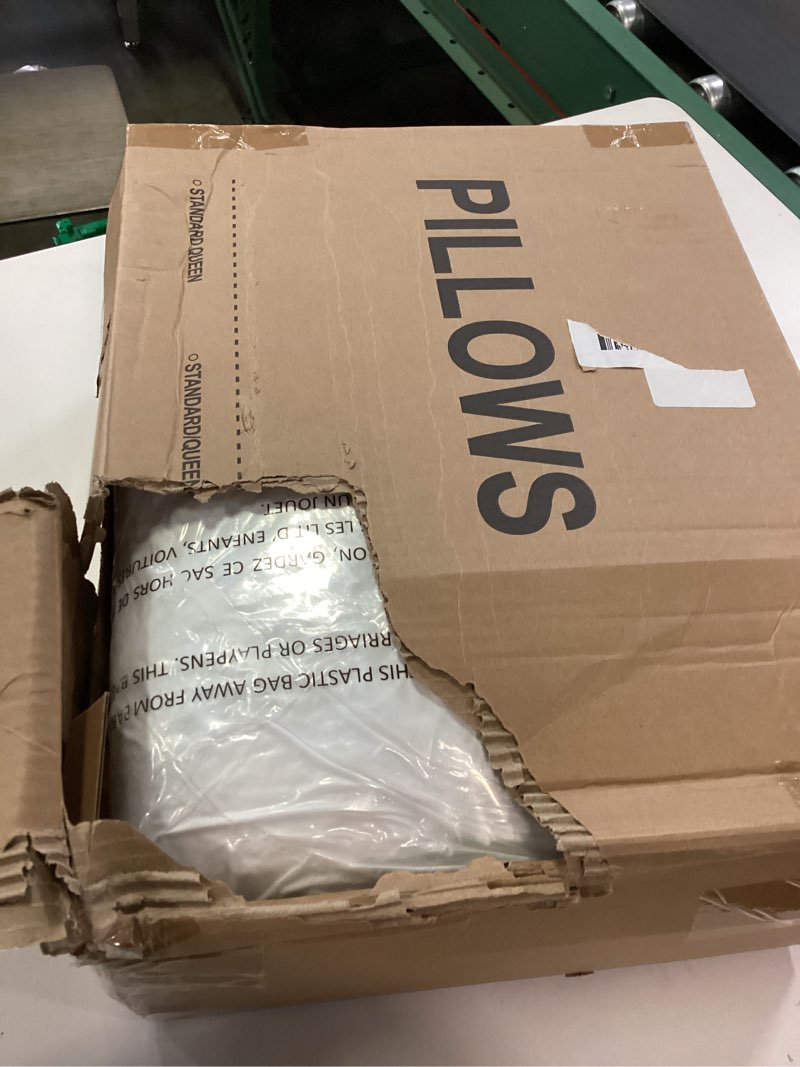 Condition photo showing New/Like New for puredown® Goose Feathers and Down Pillow for Sleeping Hotel Collection Bed Pillows, Gusseted, King, Set of 2 Gusseted Style 1 King (Pack of 2)