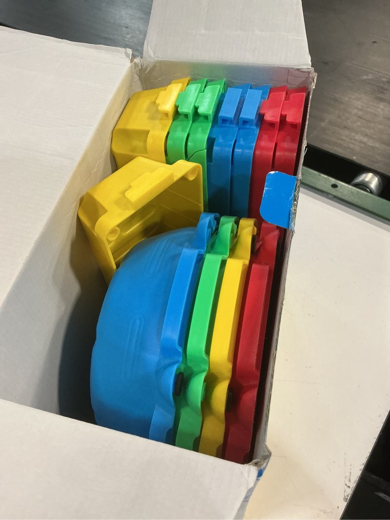 Condition photo showing As Is for balance beams stepping stones for kids - 12 piece turtle jumping stepping stones balance beams, toddler indoor or outdoor play obstacle course, stocking stuffers for active kid ages 2 3 4 5 6 year old multicolor
