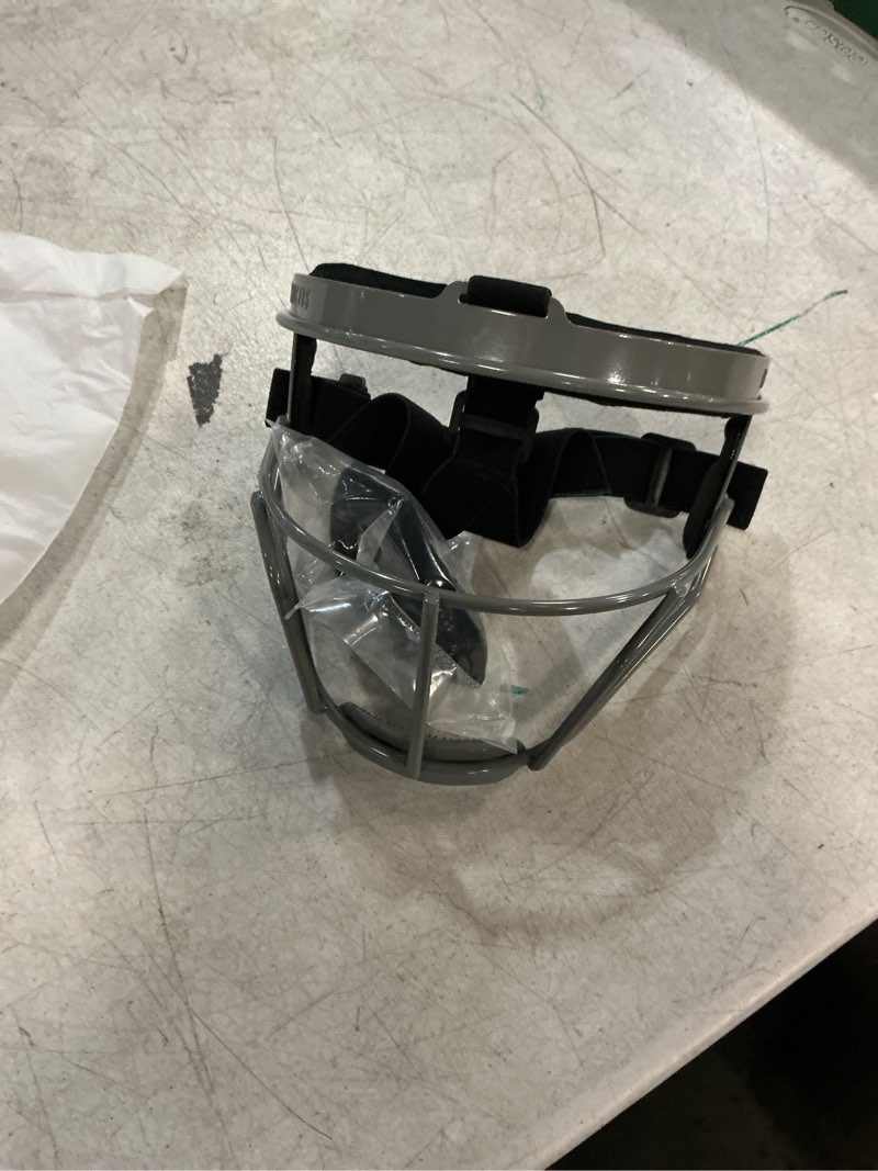 Condition photo showing New/Like New for dinictis softball face mask, lightweight, comfortable, with wide field vision, durable and safe face guards, premium protective softball fielder's mask grey youth(m)